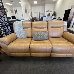 Top Grain Leather Power Reclining Sofa + Love Seat 