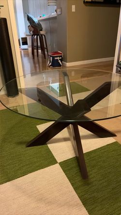 Glass round coffee table