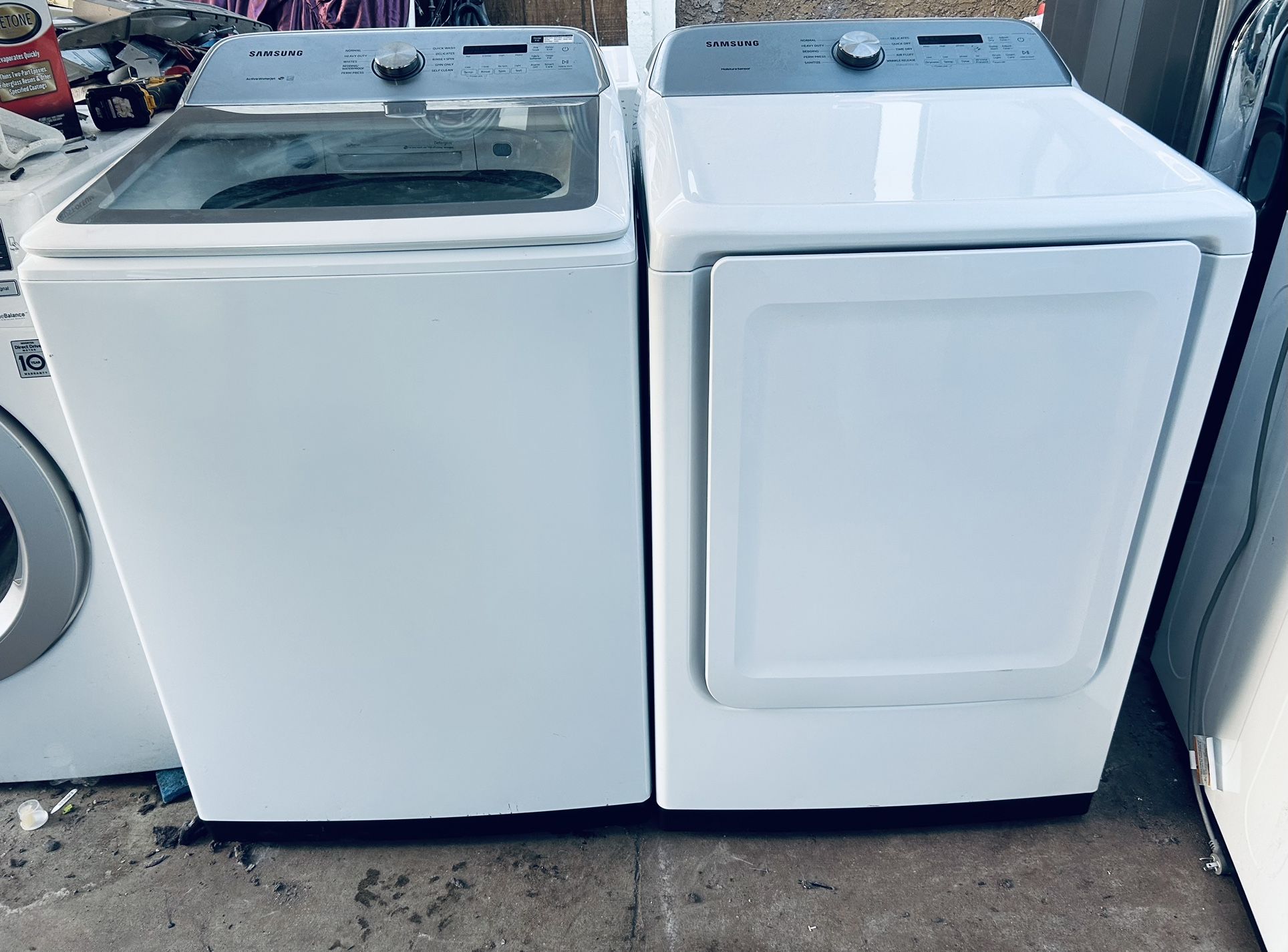 SAMSUNG. WASHER AND GAS DRYER