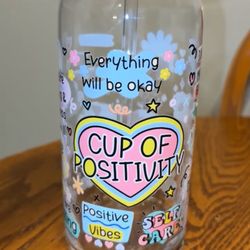 20oz Glass Positivity Cup