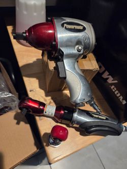 Powermate 1/2-inch air impact wrench and a Powermate 3/8-inch including 1/4 attachment