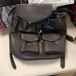 Leather backpack purse