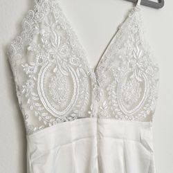 Lulus White Satin Dress 