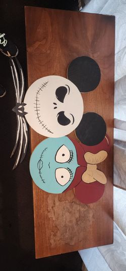Jack  & Sally hand made & painted cut out