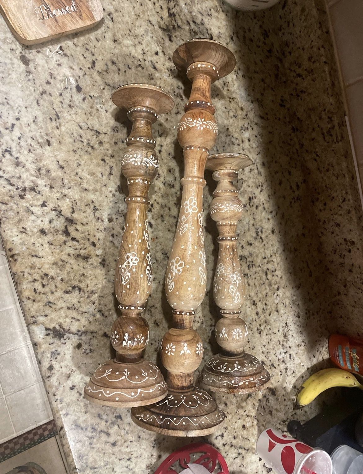 Wooden Candle Holders 