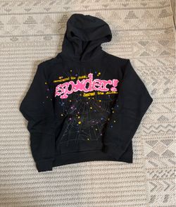 Sp5der Black Graphic Hoodie