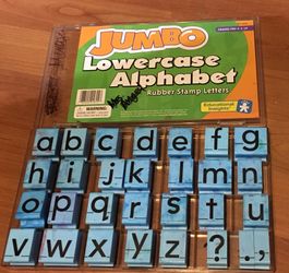 Jumbo lowercase alphabet rubber stamp letters