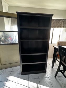 Black bookshelf  35 inch wide and 72 inches high