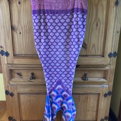 Girls Comfy Tails Pink Purple Mermaid Tail Pull On Blanket One Size
