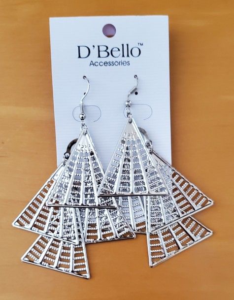 NEW D'Bello Silver & Triangle Dangle Earrings