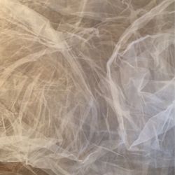 6 LARGE PIECES OF TULLE FABRIC - CLEAN!  EACH PIECE APPROX. 64”x83”