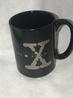 Vintage X-FILES The Truth Is Out There Coffee Mug Cup 1995 Very Rare Black 90’s
