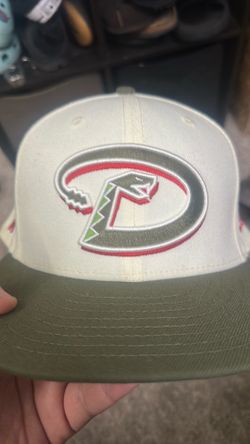 1998 Inaugural season, olive and cream, diamondbacks, size 8 hat.