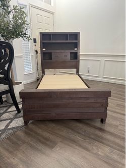Twin Bed With Bookcase Headboard
