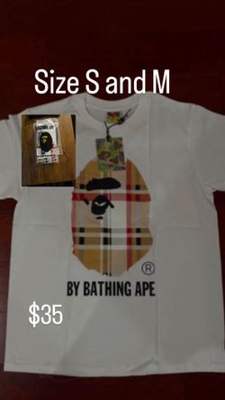 White Burberry bape shirt