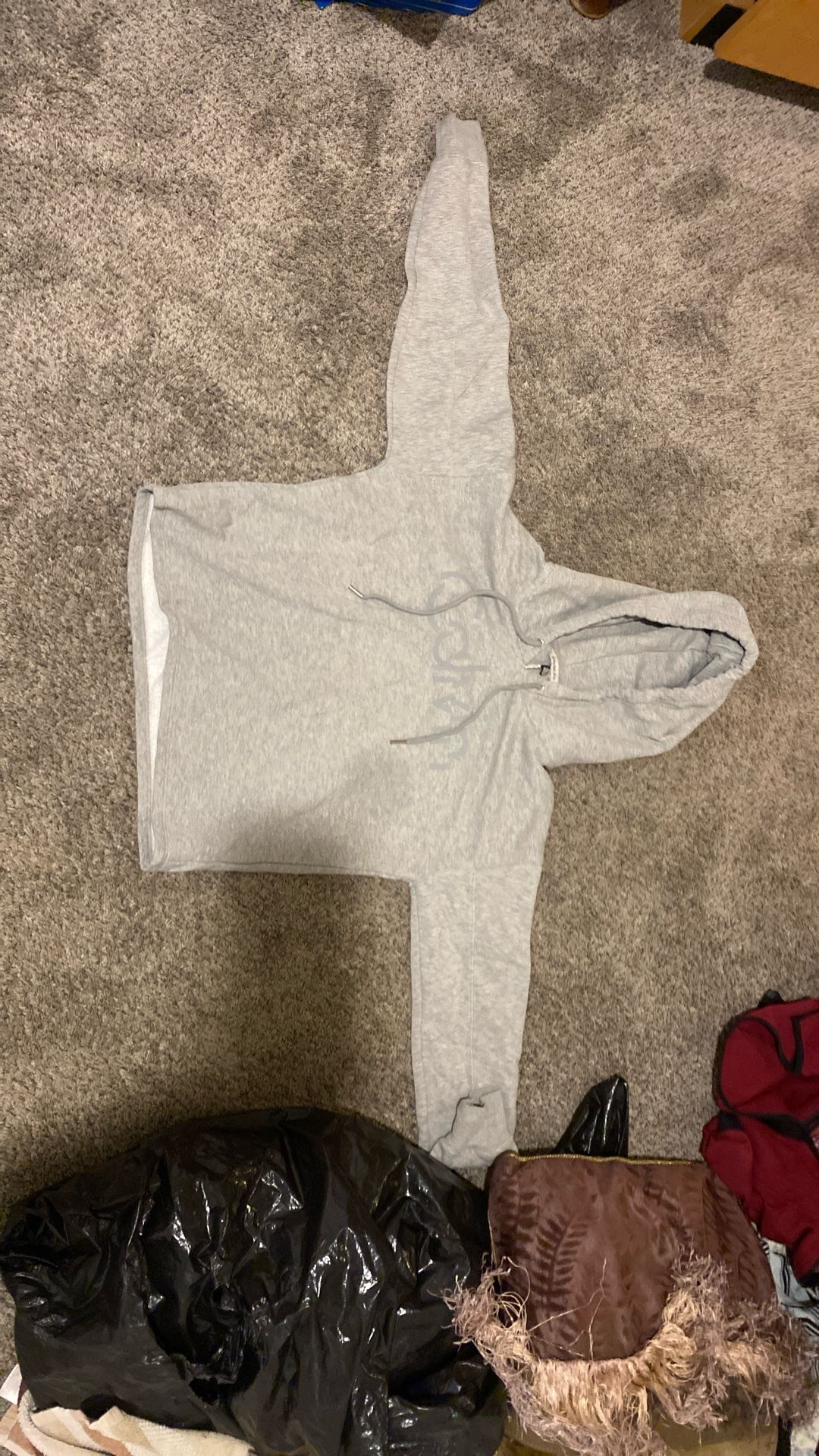 Calvin Klein Slightly Cropped Grey Hoodie