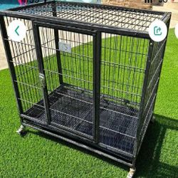 Firm Metal Dog Crates - Stable and Secure example wait