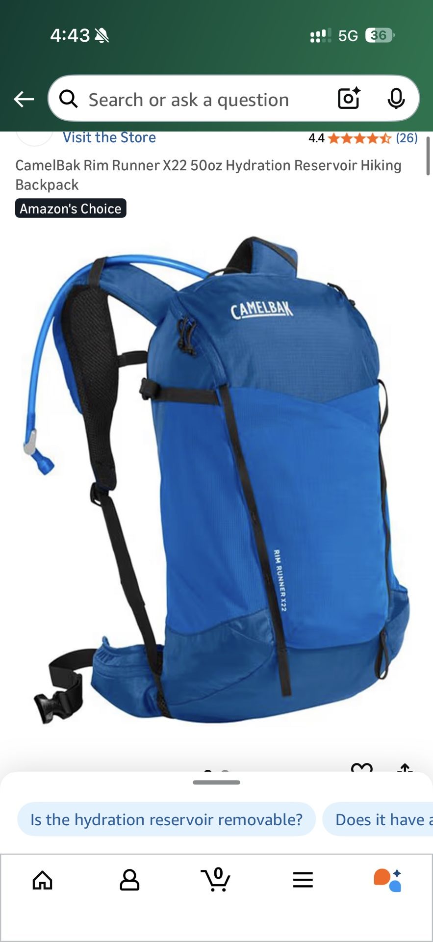 CamelBak Rim Runner X22 50oz Hydration Reservoir Hiking Backpack