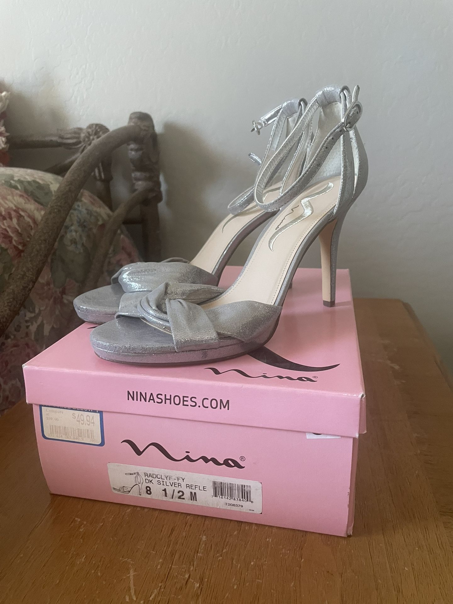 Nina Silver 4” Heels
