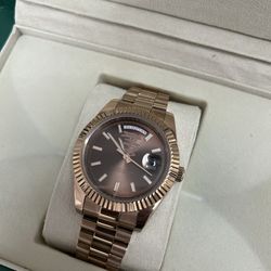 Rose Gold Chocolate Dial 41mm