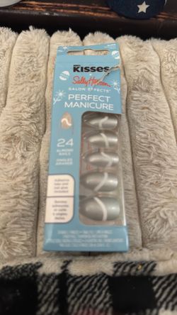 Press on nails silver set 24 nails