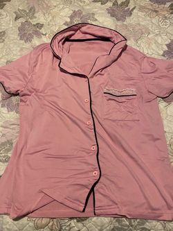 Spoiled Angel pink button-down pajama top