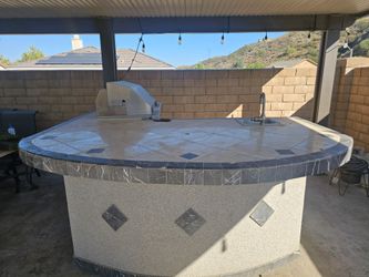 Custom Built Outdoor Kitchen Island