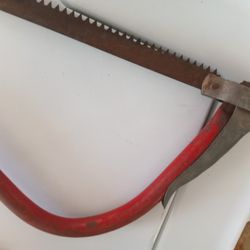 Vintage Red Bow Hack Saw w/ Blade