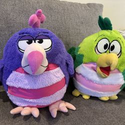 2 PCs -12” Koo Koo Birds Pillows Stuffed Animals