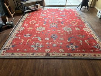 Large Red Floral Area Rug
