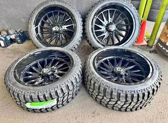 22X12 TIS 547B WHEELS RIMS 35" MT TIRES RAM 2500 3500 8x165.1 CHEVY GMC HD 8x6.5-WE FINANCE