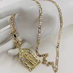 San Judas Collar Oró Laminado 18k/Saint Jude Necklace Gold Plated