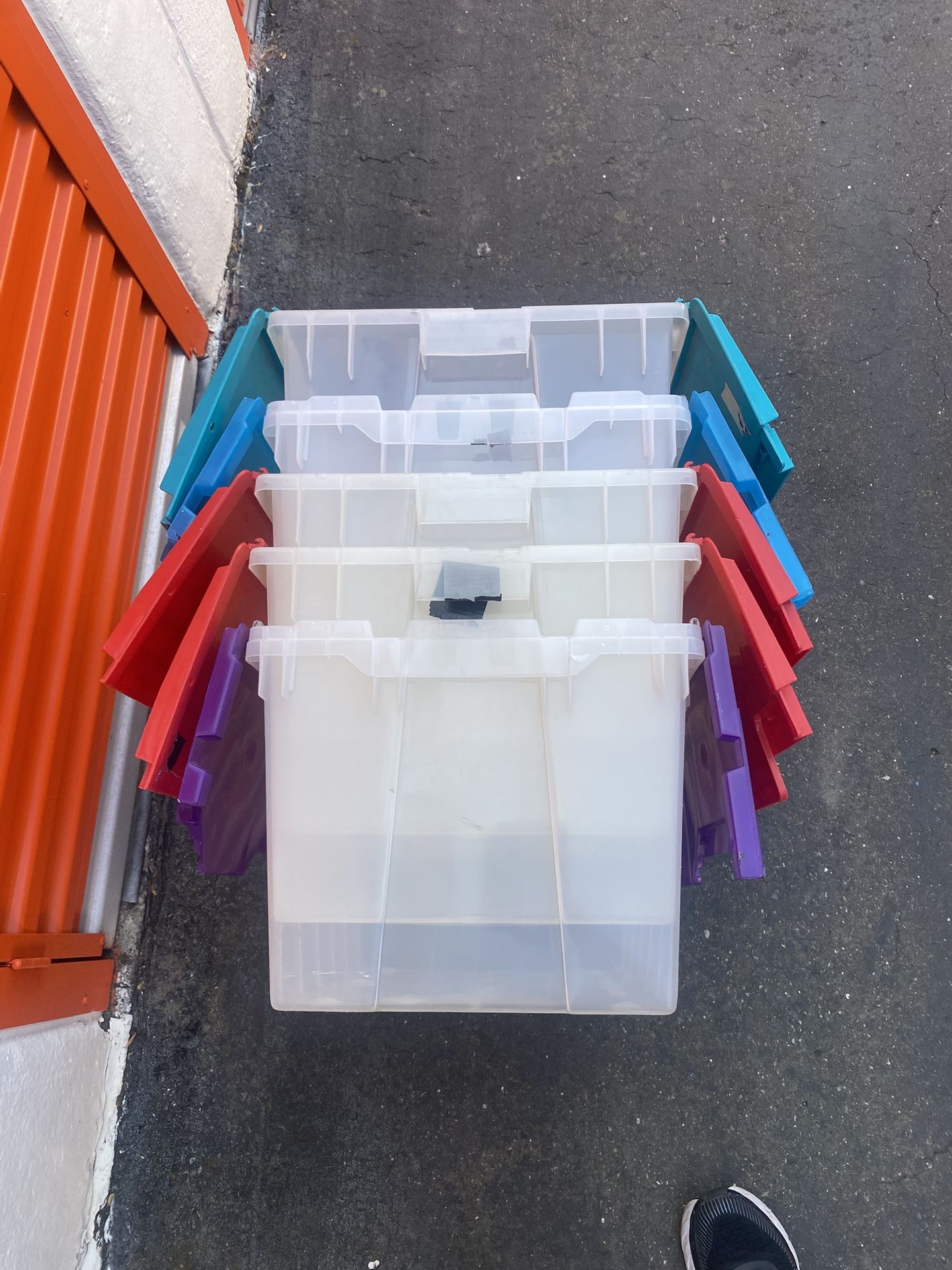 5 Plastic Bins $20