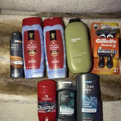  MENS BODY WASH DOVE OLD SPICE SPRAY