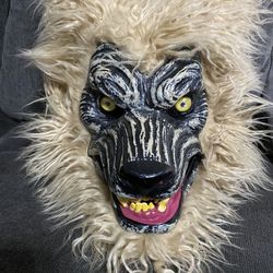 Lichen Wearwolf PVC Hooded Mask Moving Mouth Halloween