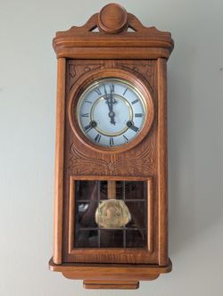 VTG 1980’s Centennial Parlor Clock Time Manufacturing Company Wind Up Pendulum TESTED