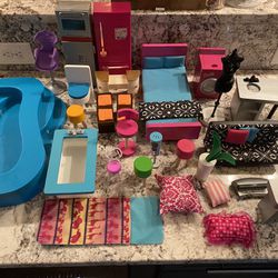 Lot of Barbie Dream House Accessories 