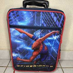 Vintage 2004 SPIDER-MAN 2 Rolling Luggage Suitcase Kids Carry-on Travel Bag