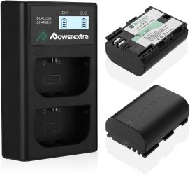 LP-E6 LP-E6N Batteries and Dual Channel Charger for Canon EOS