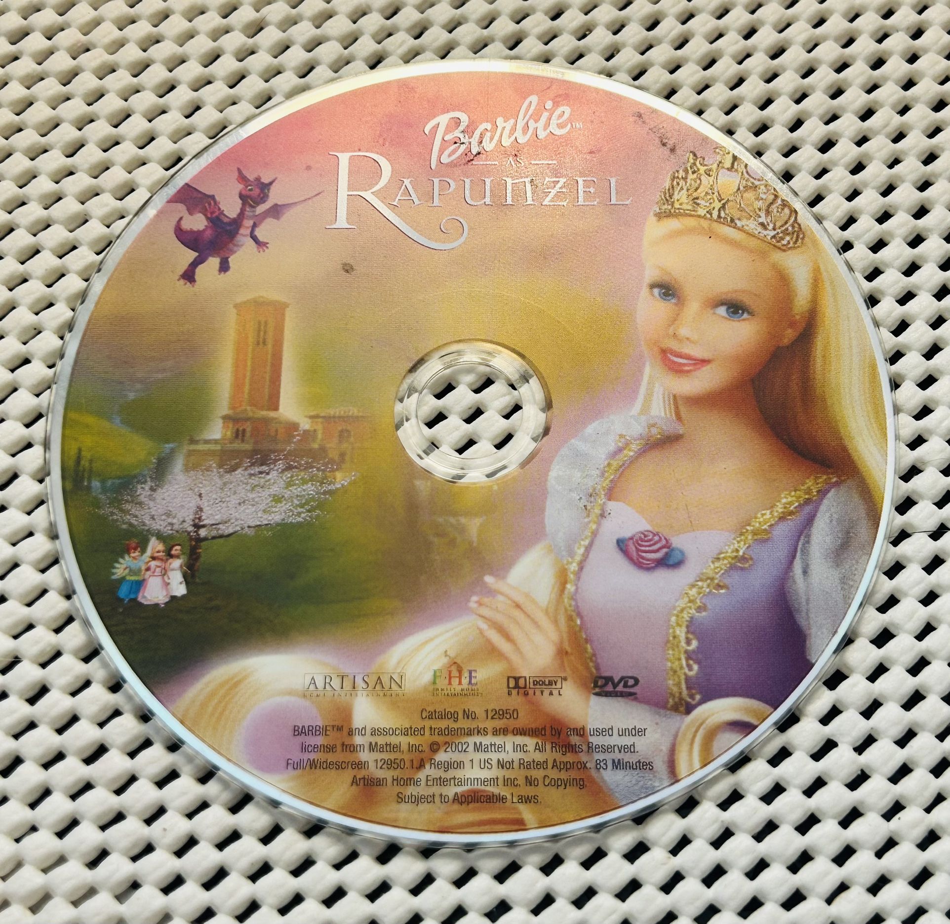 Barbie As Rapunzel 2002 DVD Pre owned VG