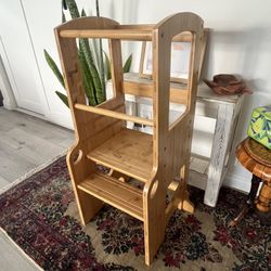 Adjustable Toddler Step Stool in Bamboo