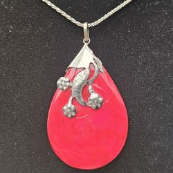 Genuine Mediterranean Coral Pendant 