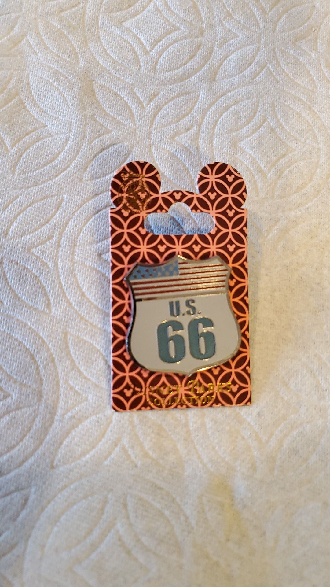 Vintage Disney Route 66 pin still on card
