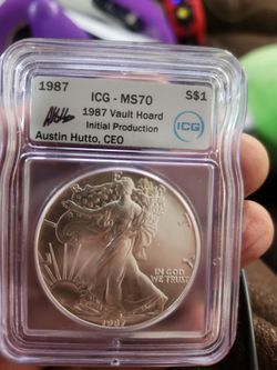 1987 MS70 1OZ Silver Coin.