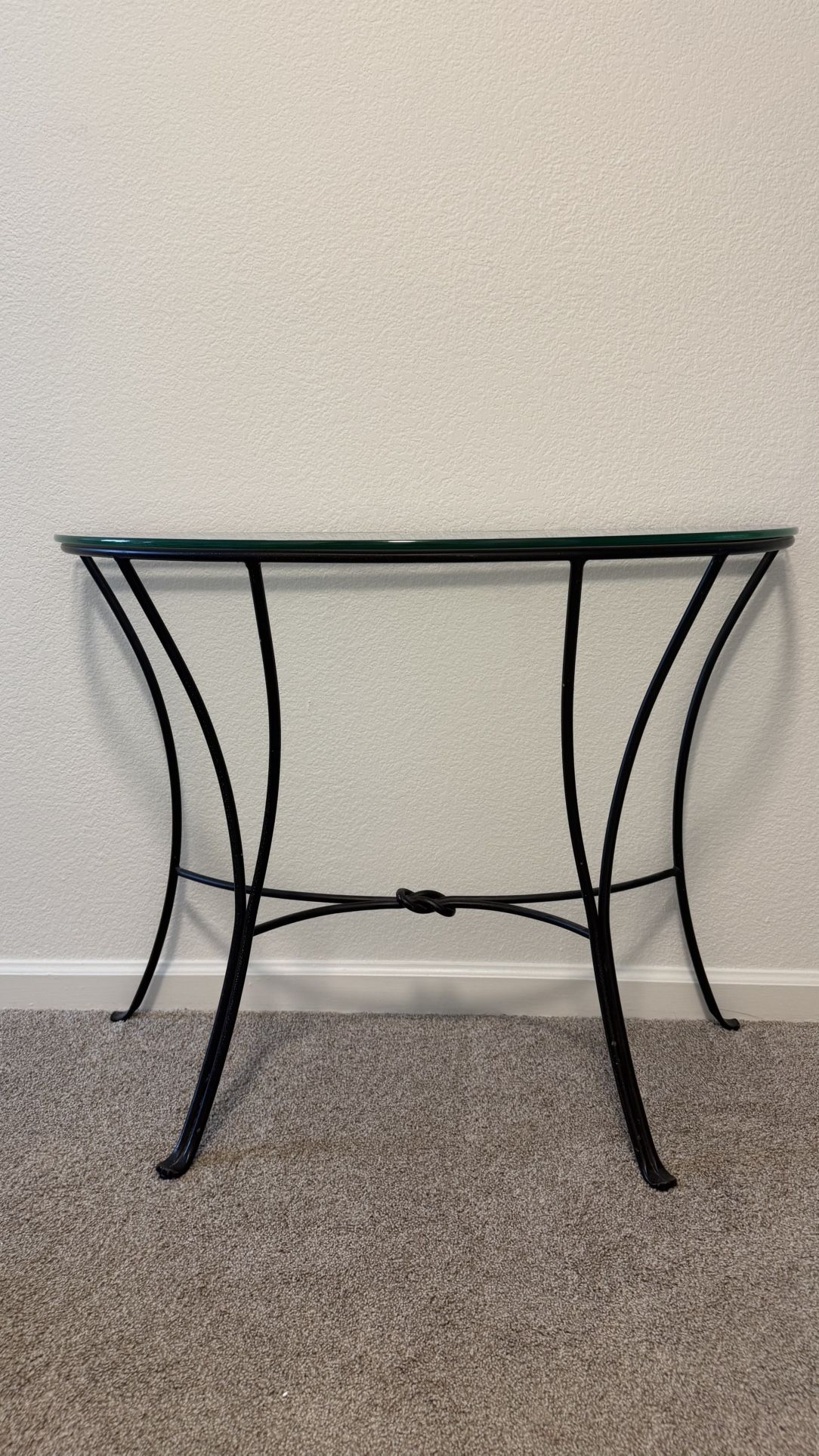 Half Moon Glass Console Table