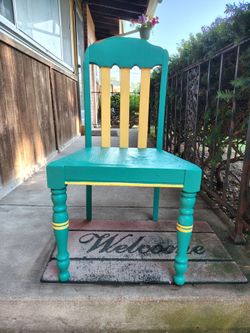 Teal color flower pot chair