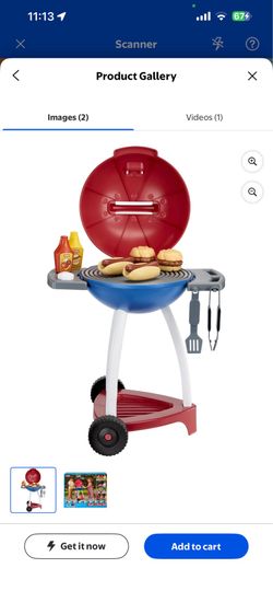 Little Tikes Sizzle & Serve Grill – Red, White & Blue, 14 Accessories, Little Chef Interactive Cooking Playset for Kids and Toddlers