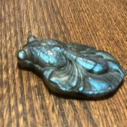 Labradorite, Hand Carved Goldfish-perfect for your work desk
