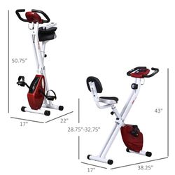 Soozier Foldable Upright Training Exercise Bike Indoor X Bike With 8 Levels Of Magnetic Resistance For Aerobic Exercise