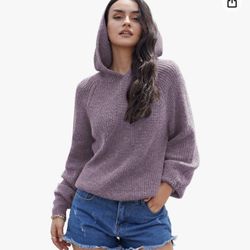 ZAFUL Womens Hoodies Pullover Sweater - Ribbed Knit Hooded Sweatshirt Cute Lightweight Relaxed Fit Long Sleeve Tunic Top